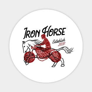 Iron Horse (white) Magnet